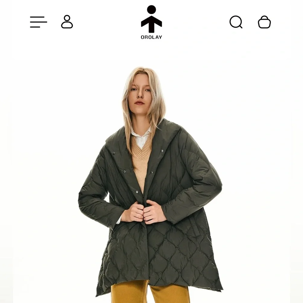 Oversized Quilted Lightweight Down Puffer Jacket - Picture 3 of 8